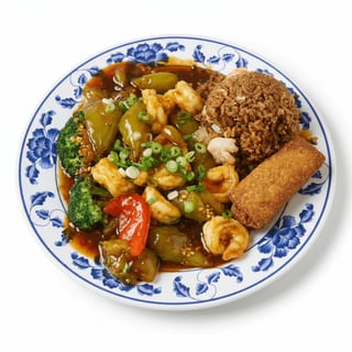 Eggplants in Garlic Sauce with Chicken, Shrimp or Beef